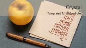  Presentation with inspire - PPT theme consisting of learn-teach-inspire-motivate background and a lemonade colored foreground