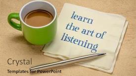  Presentation with learn - Slide deck enhanced with learn-the-art-of-listening background and a coral colored foreground
