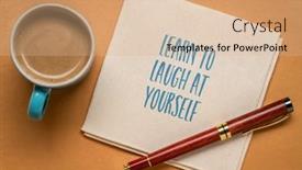  Presentation with personal development - Slide set with learn-to-laugh-at-yourself background and a coral colored foreground