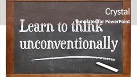  Presentation with motivational - Beautiful presentation design featuring learn to think unconventionally - motivational backdrop and a tawny brown colored foreground
