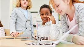  Presentation with learn - Beautiful PPT theme featuring learn together in a workgroup backdrop and a  colored foreground