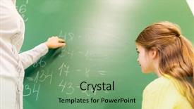  Presentation with elementary education math - Presentation theme featuring learner solution - education elementary school learning math background and a  colored foreground