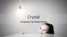  Presentation with bulb - Beautiful theme featuring learner solution - little cute school girl backdrop and a  colored foreground