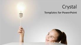  Presentation with bulb - PPT layouts featuring learner solution - little cute school girl background and a light gray colored foreground