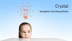  Presentation with bulb - Audience pleasing presentation theme consisting of learner solution - little cute school girl backdrop and a  colored foreground