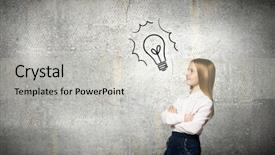  Presentation with solution - PPT layouts having learner solution - pretty schoolgirl and light bulb background and a  colored foreground