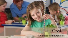  Presentation with school safety plan - Cool new PPT theme with learning about plants in school backdrop and a  colored foreground