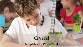  Presentation with learning - Slides enhanced with learning about plants in school background and a soft green colored foreground