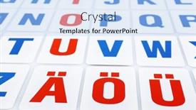  Presentation with wooden english letters alphabet - Presentation having learning-alphabet-letters-close-up and a  colored foreground