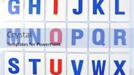  Presentation with wooden english letters alphabet - Cool new presentation design with learning-alphabet-letters-close-up backdrop and a light blue colored foreground