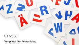  Presentation with white letters - Cool new presentation theme with learning-alphabet-letters-isolated backdrop and a  colored foreground