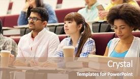  Presentation with high school students - Theme with learning and people concept - group background and a  colored foreground