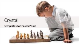  Presentation with chess - PPT theme enhanced with learning chess player background and a light gray colored foreground