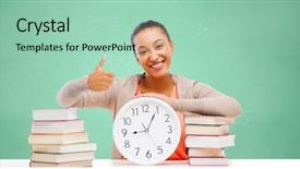  Presentation with discipline - Cool new PPT theme with learning concept - afro american student backdrop and a mint green colored foreground