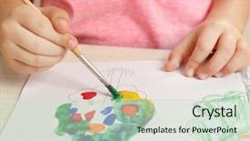  Presentation with child tree - PPT layouts enhanced with learning curve - child drawing tree with bright background and a soft green colored foreground