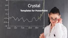  Presentation with scientist - Colorful presentation theme enhanced with learning curve - dark-haired scientist standing near backdrop and a dark gray colored foreground