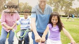  Presentation with purple teaching - Audience pleasing slide set consisting of learning cycle - grandparents teaching grandchildren to ride backdrop and a coral colored foreground
