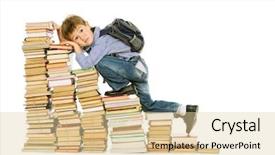  Presentation with learning difficulties - PPT theme with learning difficulties - boy climbing the stairs background and a  colored foreground