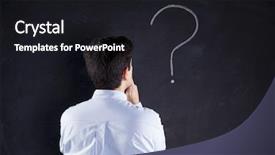  Presentation with learning difficulties - Slide deck having learning difficulties - businessman looking to a chalkboard background and a dark gray colored foreground