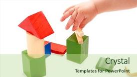  Presentation with learning difficulties - Beautiful presentation theme featuring learning difficulties - child playing hand isolated backdrop and a  colored foreground