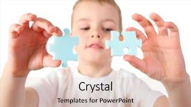  Presentation with puzzle - Colorful theme enhanced with learning difficulties - child with puzzle backdrop and a lemonade colored foreground