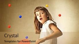  Presentation with ping pong - Slide deck with learning difficulties - little girl playing ping pong background and a coral colored foreground