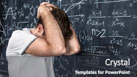  Presentation with learning difficulties - Amazing theme having learning difficulties - portrait of young stressed teacher backdrop and a dark gray colored foreground