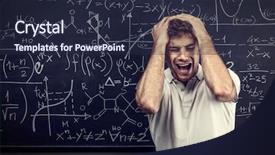  Presentation with stressed - Beautiful slides featuring learning difficulties - stressed teacher scream and hold backdrop and a wine colored foreground