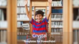  Presentation with wheelchair - Presentation design featuring learning disabilities - boy in wheelchair in school background and a tawny brown colored foreground