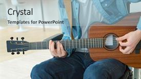  Presentation with learning disabilities - Cool new slide deck with learning disabilities - disabled guitarist backdrop and a light blue colored foreground