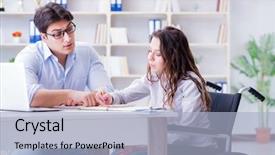  Presentation with college - Theme having learning disabilities - disabled student studying and preparing background and a light blue colored foreground