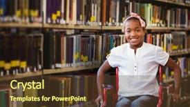  Presentation with wheelchair - PPT theme with learning disabilities - girl sitting in wheelchair background and a tawny brown colored foreground