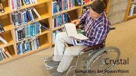  Presentation with wheelchair - Amazing theme having learning disabilities - high angle view backdrop and a coral colored foreground