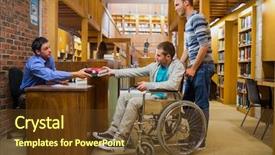  Presentation with wheelchair - Beautiful PPT layouts featuring learning disabilities - side view of a male backdrop and a tawny brown colored foreground