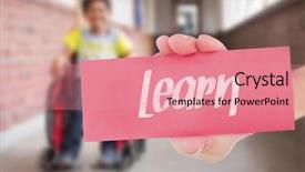  Presentation with learning disabilities - Audience pleasing PPT theme consisting of learning disabilities - word learn and hand showing backdrop and a coral colored foreground