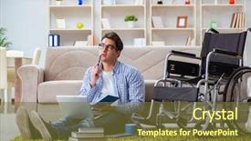  Presentation with learning disabilities - Presentation enhanced with learning disabilities - young student studying at home background and a tawny brown colored foreground