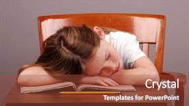  Presentation with child girl reading a book - Beautiful presentation theme featuring learning disorders - young girl asleep on book backdrop and a red colored foreground