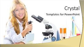  Presentation with laboratory chemical white - Presentation design consisting of learning experience - children student girl in kid background and a white colored foreground