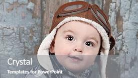  Presentation with anime cute japan cosplay - Audience pleasing theme consisting of learning fly - cute little boy in pilots backdrop and a gray colored foreground