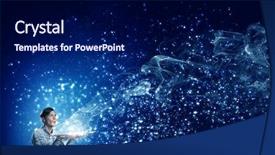  Presentation with fly - Audience pleasing theme consisting of learning fly - young man with opened book backdrop and a  colored foreground