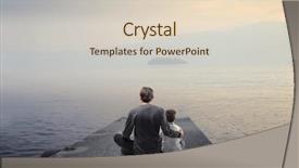  Presentation with father - Colorful slides enhanced with learning future - father and son sitting backdrop and a lemonade colored foreground