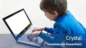  Presentation with social media - PPT theme featuring learning internet homework and social background and a ocean colored foreground