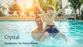  Presentation with water sun - Amazing slide set having son funny in water pool backdrop and a arctic colored foreground
