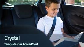  Presentation with car seat - Audience pleasing presentation design consisting of book in the back seat backdrop and a navy blue colored foreground