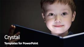  Presentation with book - Slide set consisting of learning kids - little boy read book background and a  colored foreground