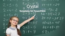  Presentation with math cubic roots of unity complex number - Amazing slide set having learning maths - girl with math numbers backdrop and a ocean colored foreground