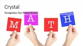  Presentation with math - Slide deck having learning maths - math on cards held background and a  colored foreground