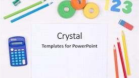  Presentation with colorful math - Cool new theme with learning maths kid's desk backdrop and a sky blue colored foreground