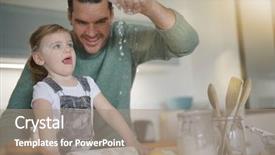  Presentation with baking - Beautiful theme featuring learning memory - father and daughter baking backdrop and a coral colored foreground