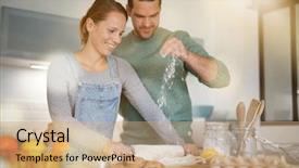  Presentation with catholic couple silhouette of young - PPT theme having learning memory - happy young couple baking together background and a  colored foreground